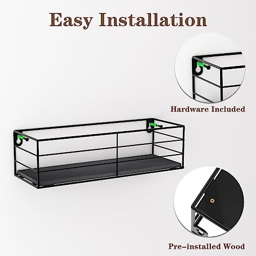 Black Floating Shelves Set of 5 H695