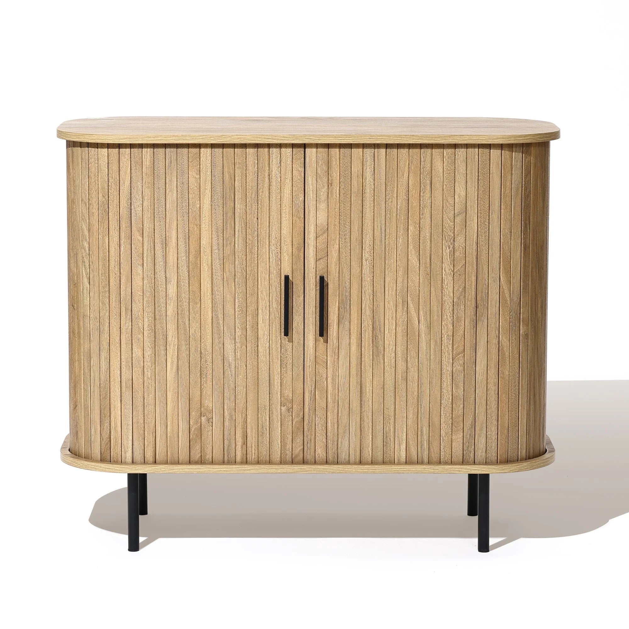 2-Door Accent Cabinet with Slatted Sliding Doors O964