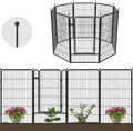 Black 7 Panels+1 Gate Metal Fence W769
