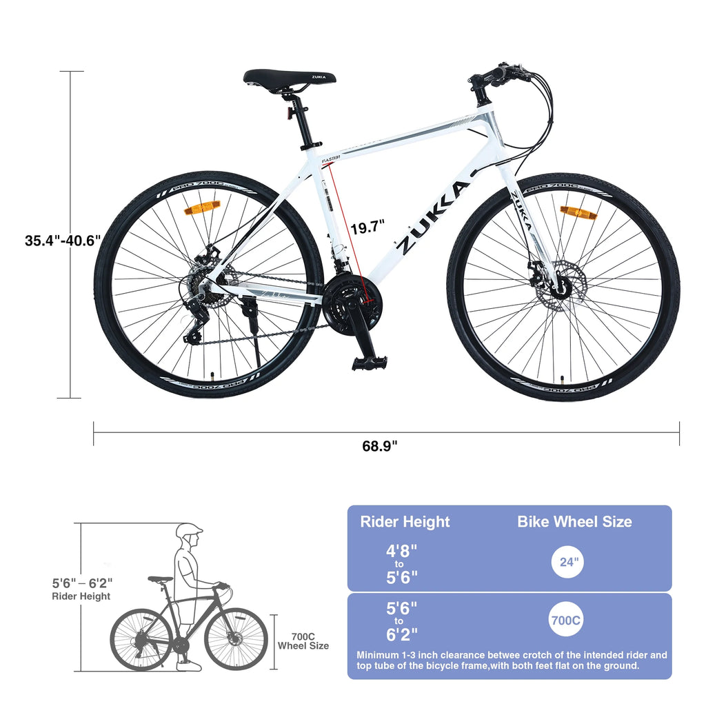 21 Speed Hybrid Bike Disc Brake 700C City Bicycle V491