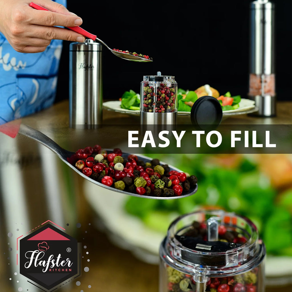 Battery Operated Electric Salt and Pepper Grinder Set D122