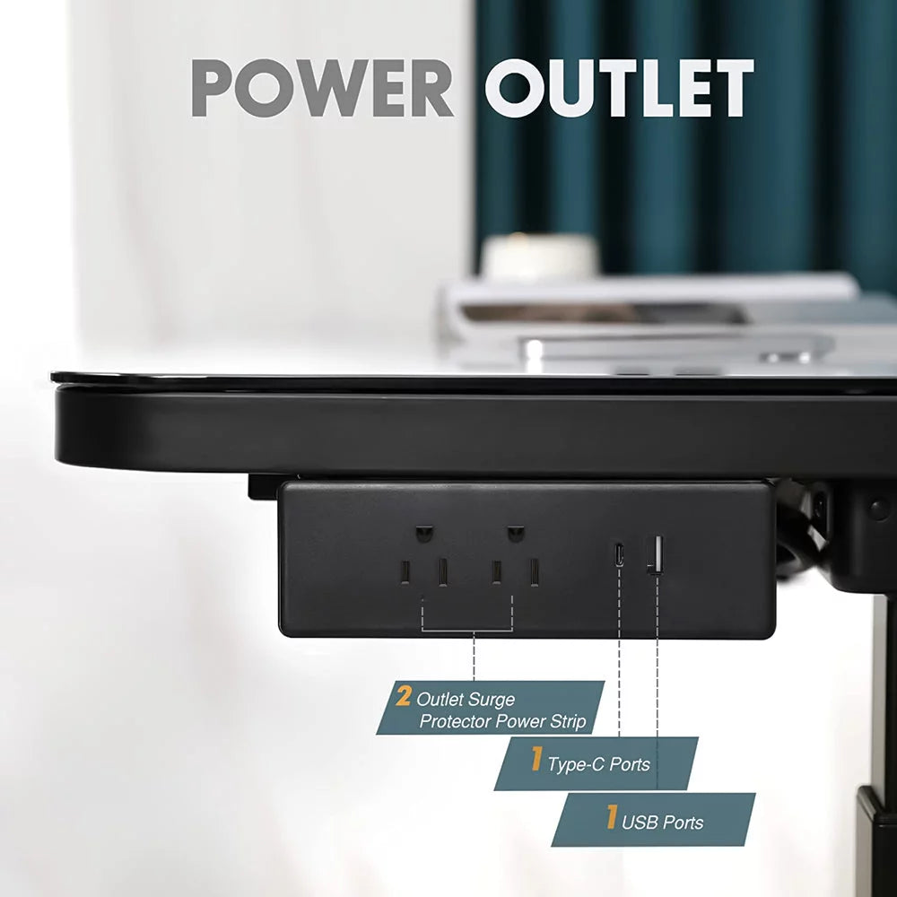 Black Glass Standing Desk A661