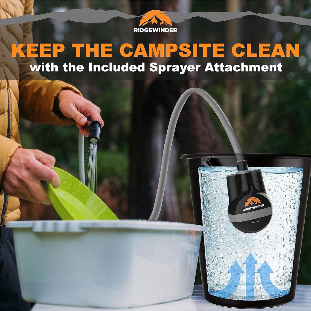 Portable Camp Shower with Rechargeable Battery and Showerhead C1330