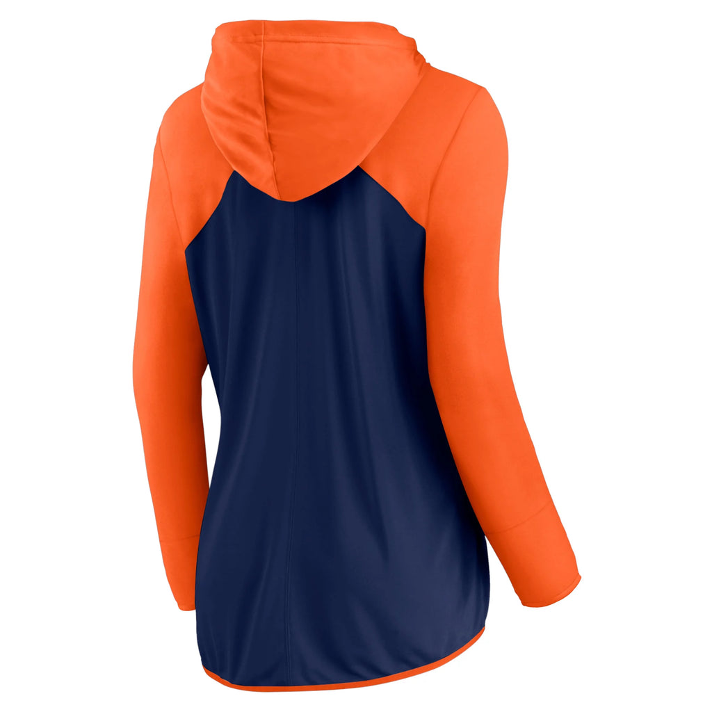 Navy Orange Denver Broncos Full-Zip Hoodie V565