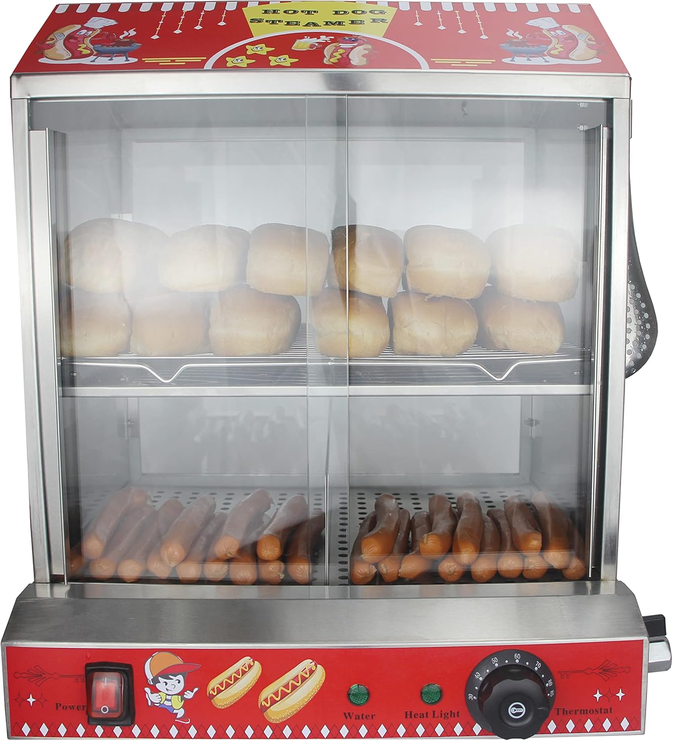 Commercial Hot Dog Steamer with Bun Warmer Machine N6186