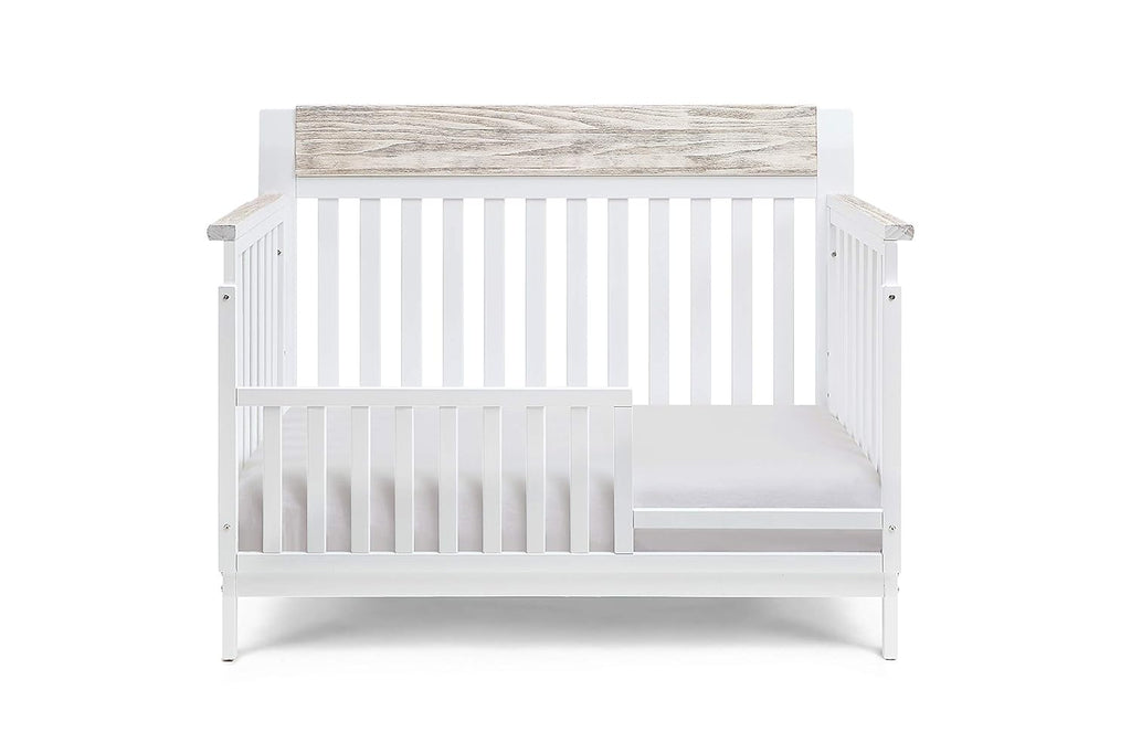 White and Wire Brushed Wood 4 in 1 Convertible Crib L2431