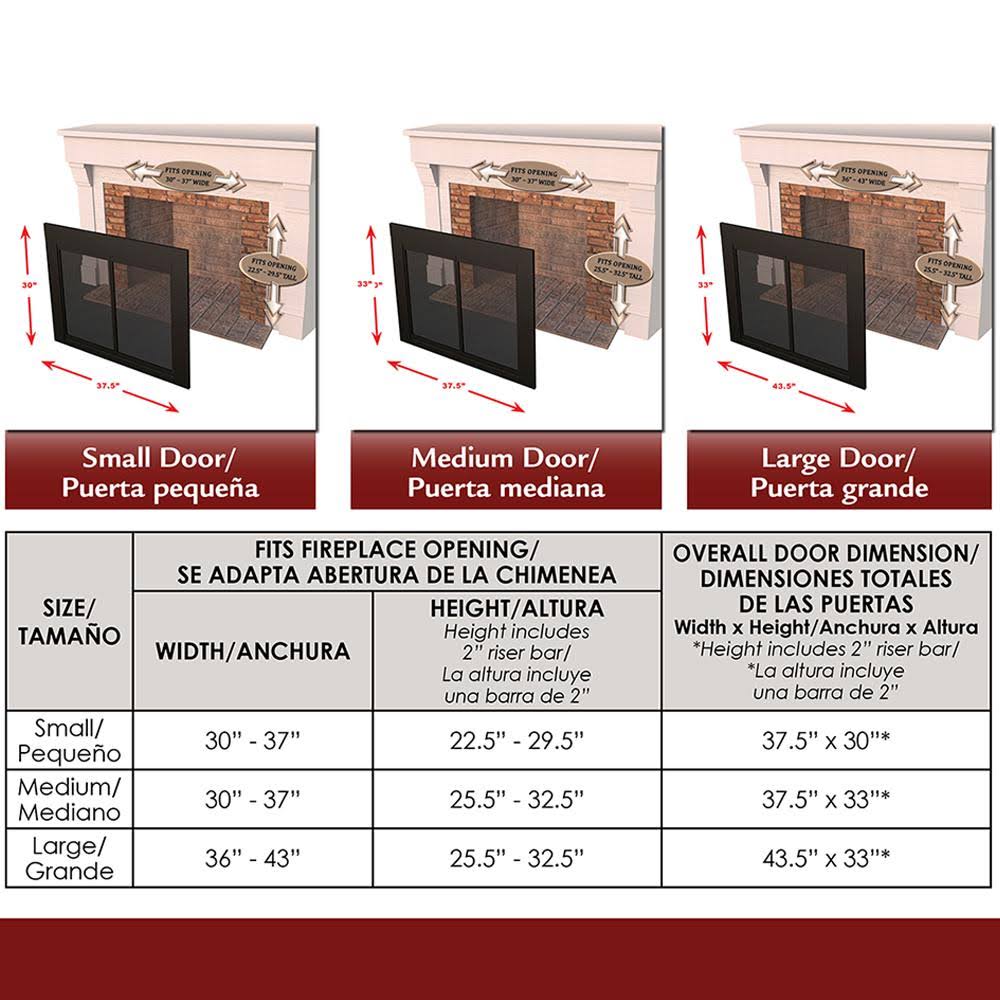 Large Fireplace Glass Doors A8545