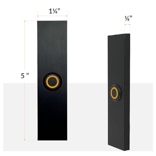 Rectangular Lighted Wired Metal Doorbell Button in Black I380