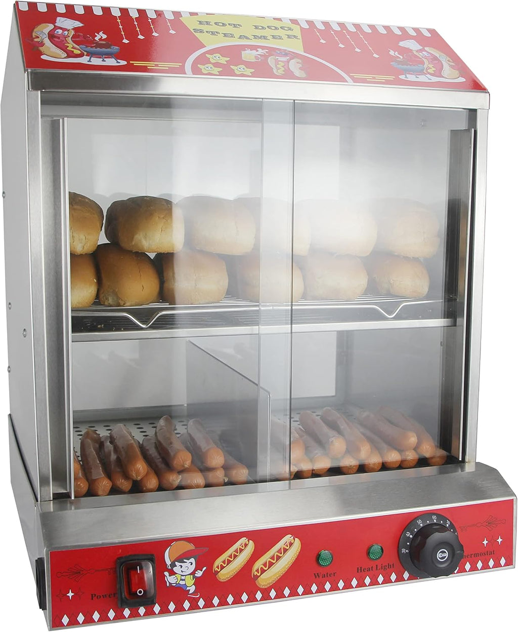 Commercial Hot Dog Steamer with Bun Warmer Machine N6186