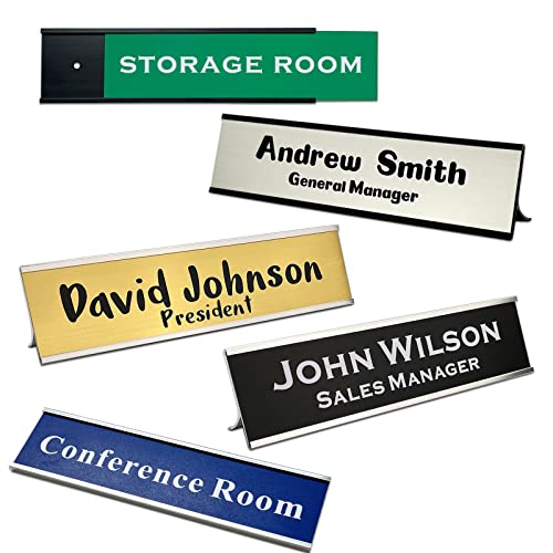 Custom Aluminum Desk Name Plate with Laser Engraved Text X497