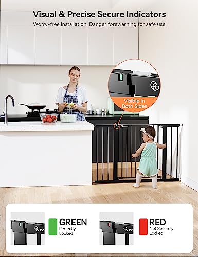 Black Extra Tall Baby Gate for Stairs Doorways C72642