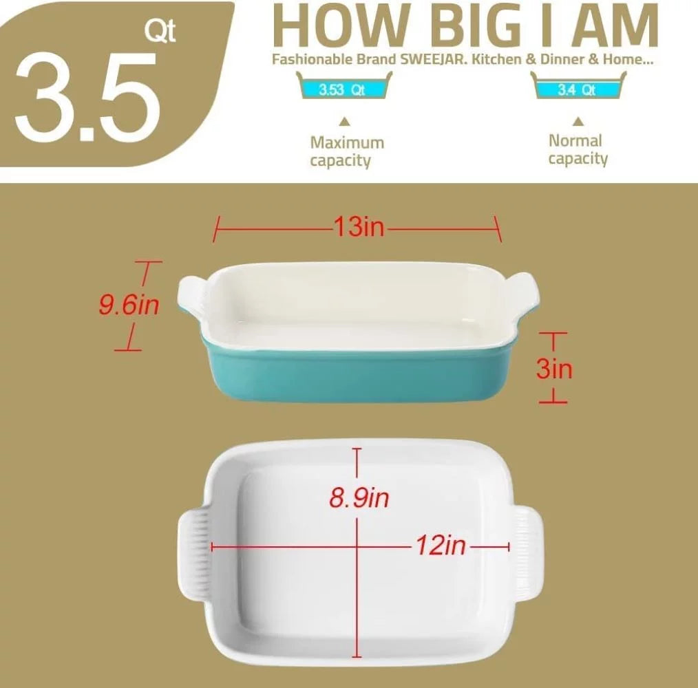 Black Rectangular Porcelain Baking Dish 13x9.6 inch Q74312