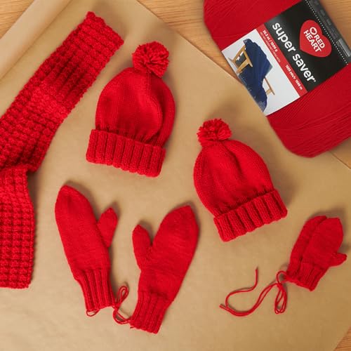 Red Heart Cherry Super Saver Jumbo Yarn, 1 Pack, 2232 Foot S11736