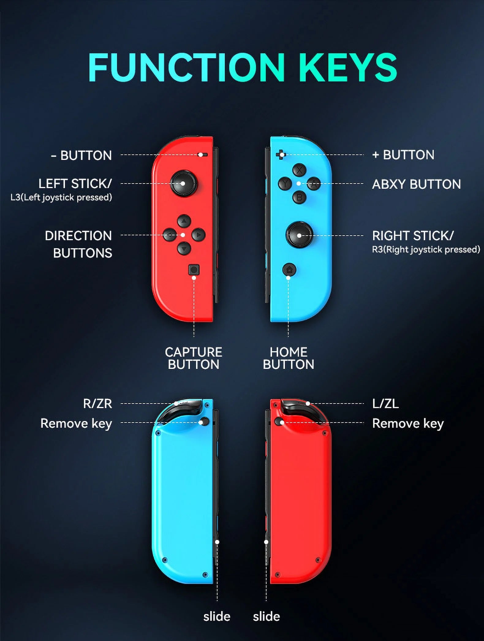 Blue-Red Wireless Bluetooth Controller for Nintendo Switch O99456