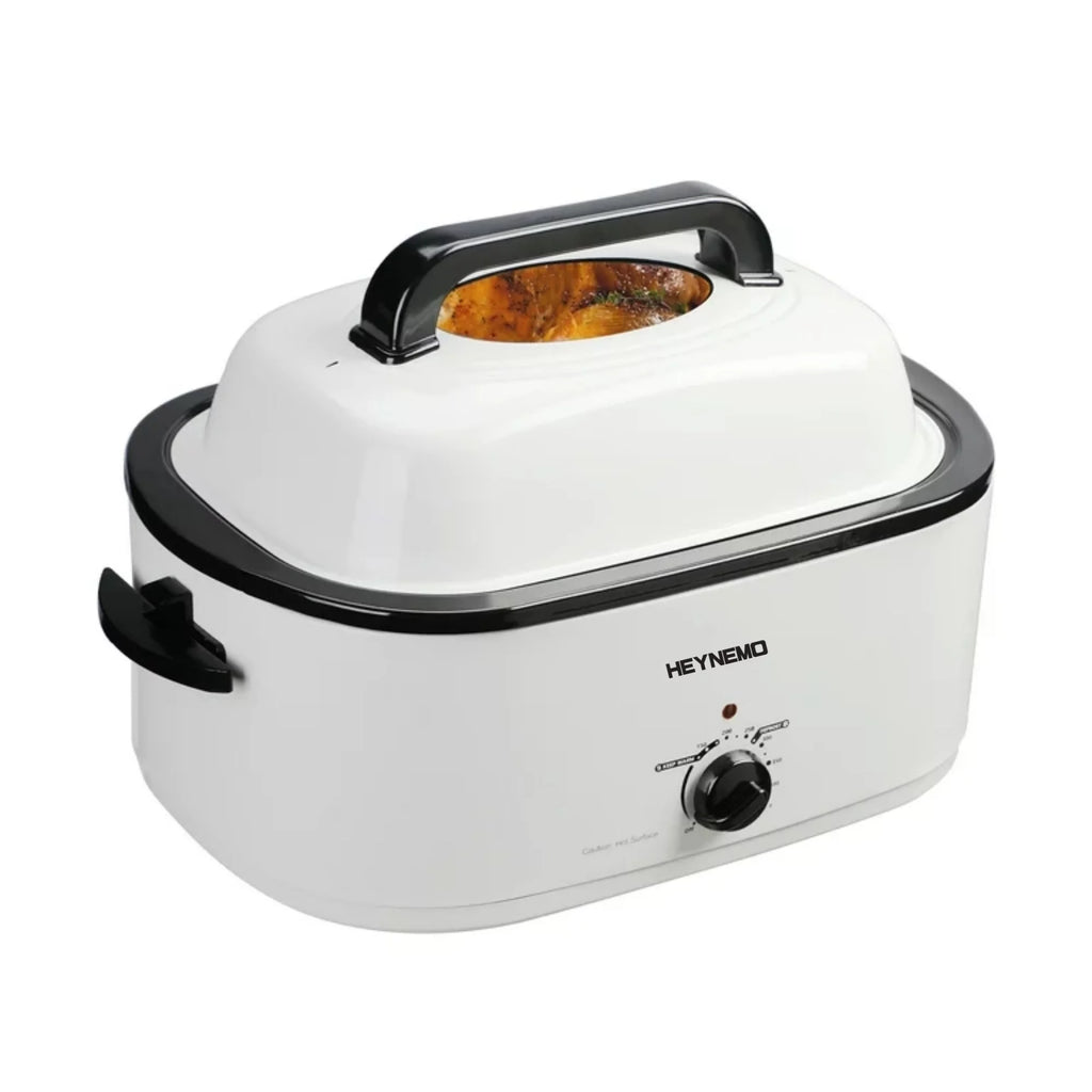 White 26 Quart Stainless Steel Electric Roaster Oven U627667