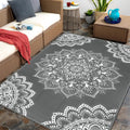 Waterproof Outdoor Rug 5x8 ft, Reversible Plastic Straw Rug (Grey) Z104