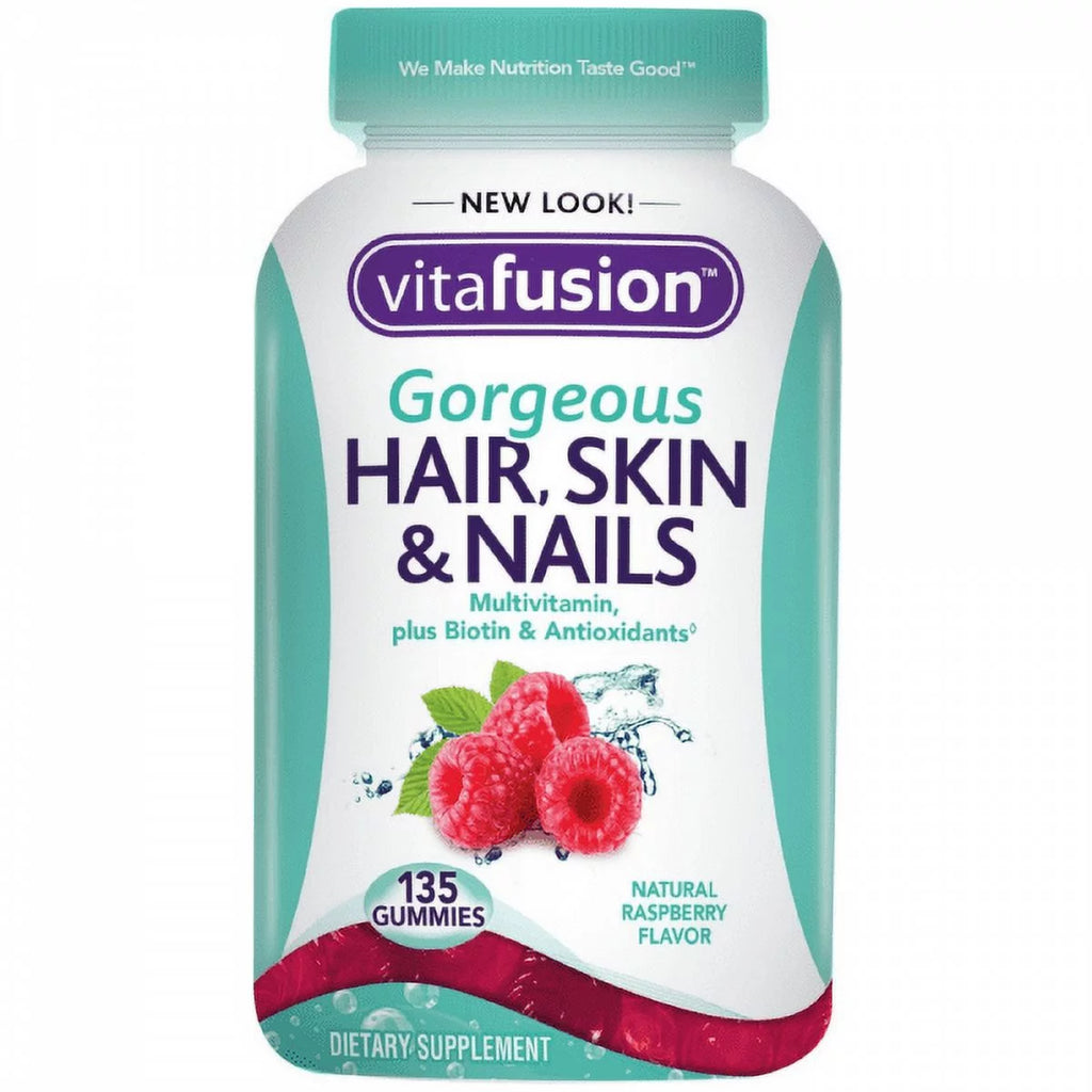 Hair Skin & Nails Supplement Gummies - Raspberry - 135ct F9641
