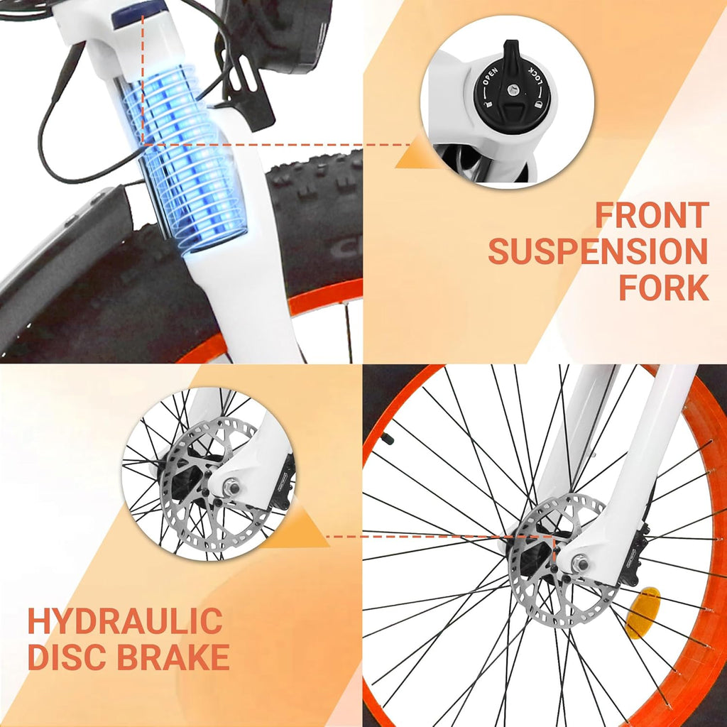 1000W Brushless Motor 7-Speed 48V 15AH Battery 26" x 4.0 Fat Tire Electric Bike P768
