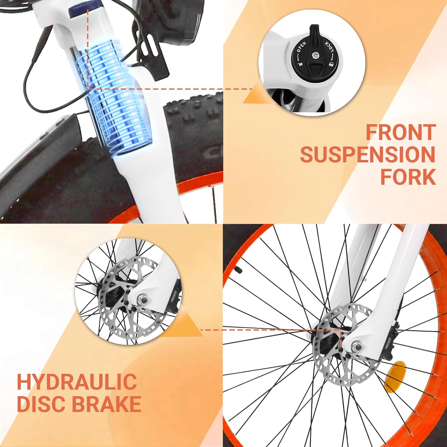 1000W Brushless Motor 7-Speed 48V 15AH Battery 26" x 4.0 Fat Tire Electric Bike P768