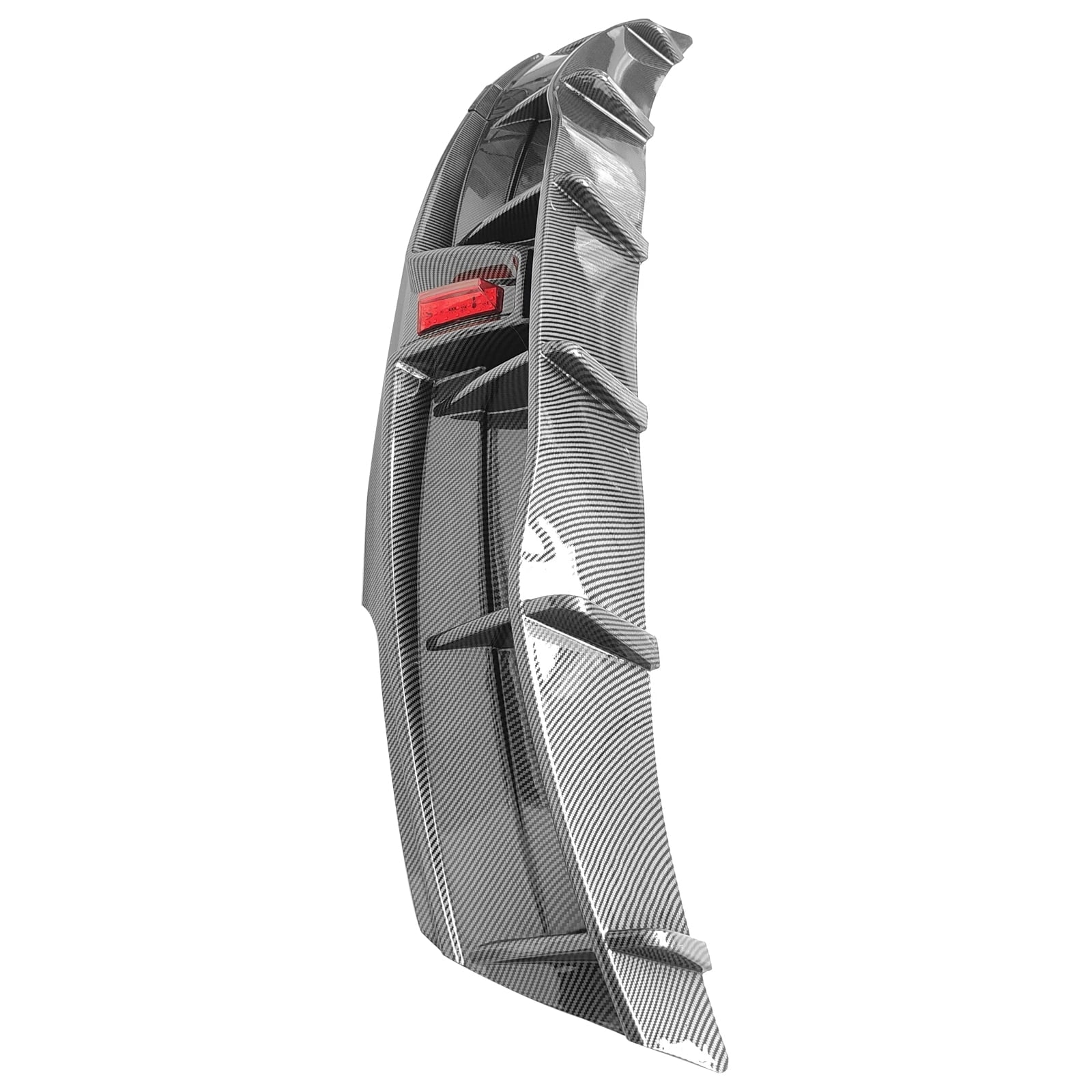 Rear Diffuser Lip for Tesla Model Y Sport 4-Door Carbon Fiber Print PP Rear Lower Bumper Protector Lip With LED Lamp S648680