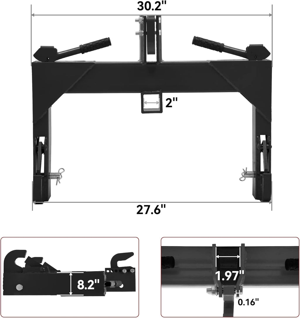 3 Point Quick Hitch with 2" Receiver Hitch Adaptation P821471