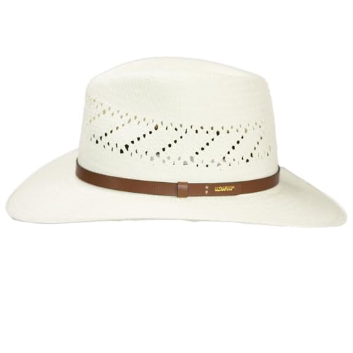 Vented Straw Fedora Hat F584298