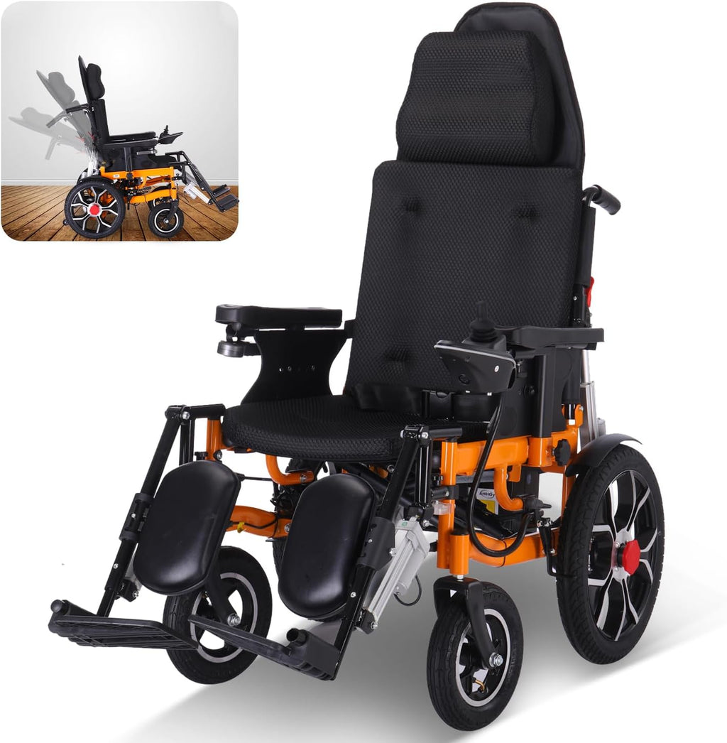 Lightweight Foldable 20" Seat Width All Terrain Motorized Wheelchair T7371