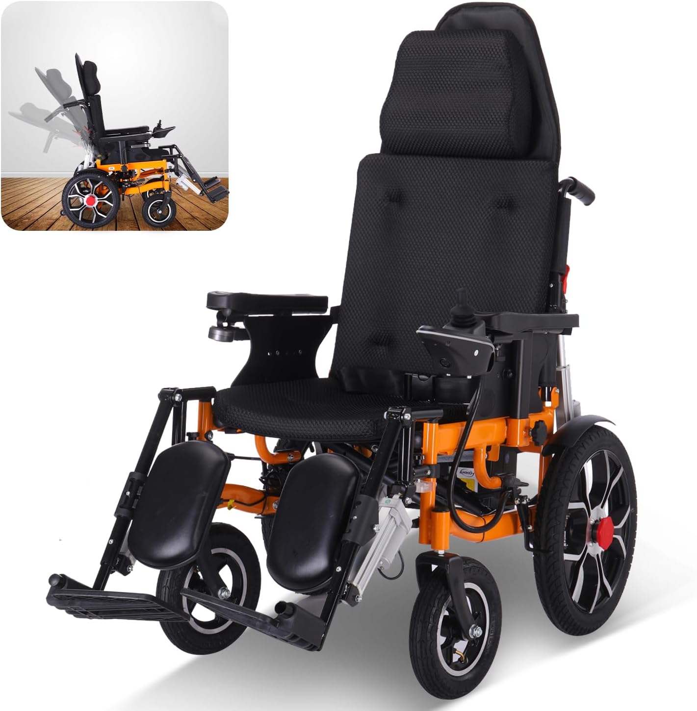 Lightweight Foldable 20" Seat Width All Terrain Motorized Wheelchair T7371