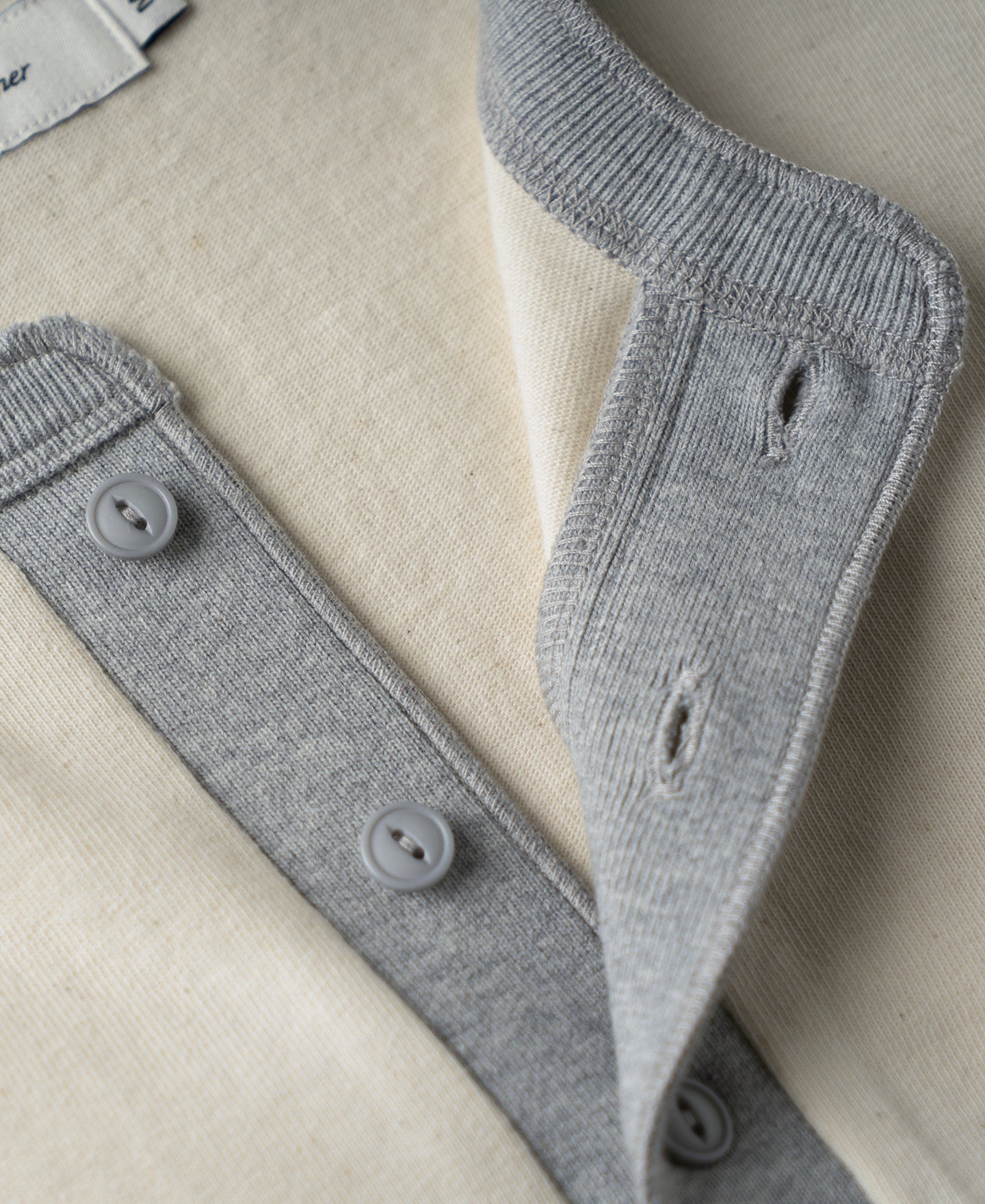 Heavyweight Cotton Tubular Short-Sleeve Henley Shirt