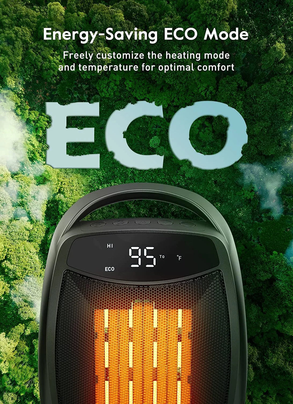 Black 1500W Quiet Electric Heater with Timer D832813