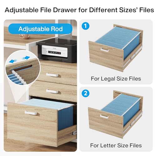 63 Inch Computer Desk with File Drawer Cabinet and Monitor Stand D382391