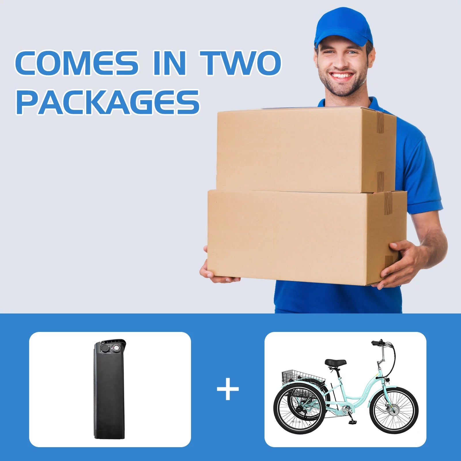3 Wheel Electric Tricycle with Removable Lithium Battery G421850