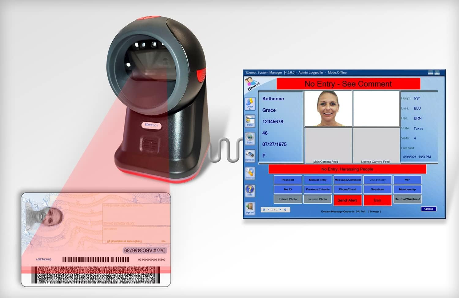 ID Scanner for Computer, Tablets, Laptops, PC & POS A167