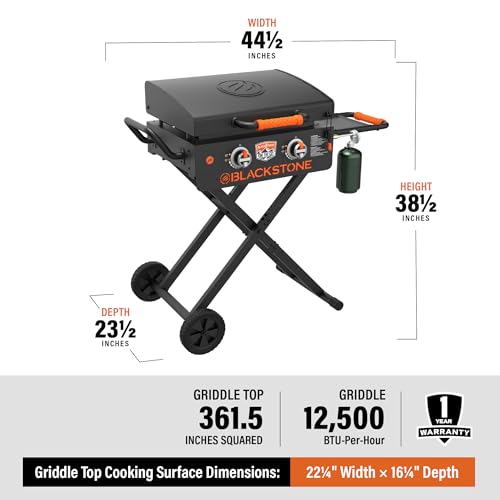 22” Stainless Steel Gas Griddle with Hood D901