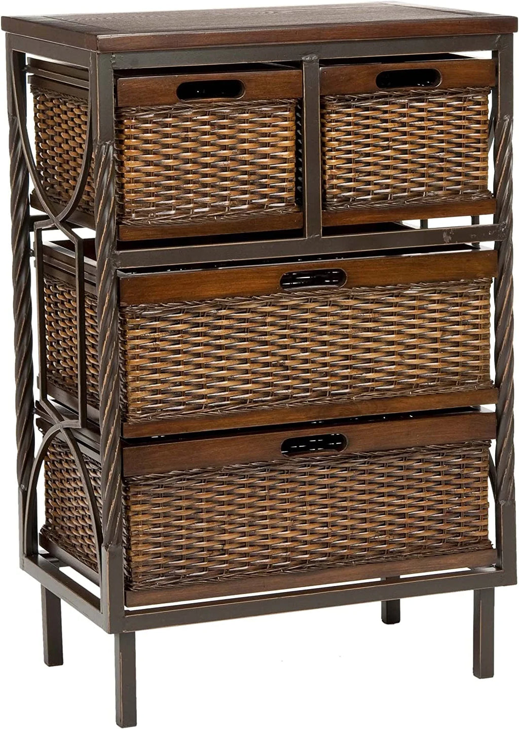 Dark Teak 4-Drawer Storage Cabinet X68768