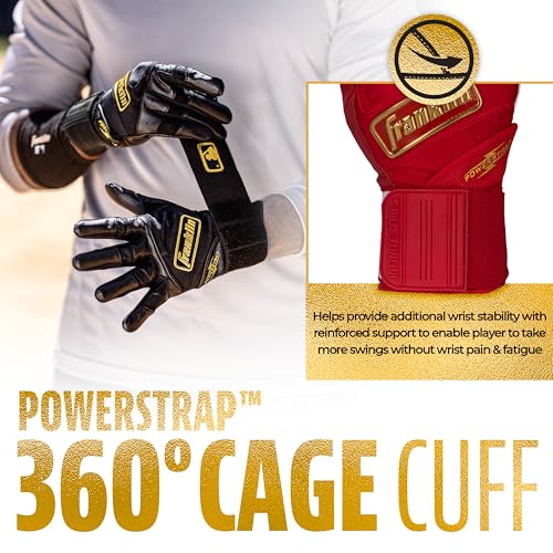 MLB Batting Gloves - Durable Full Wrap Cage Practice Gloves - Heavy Duty Leather K8386