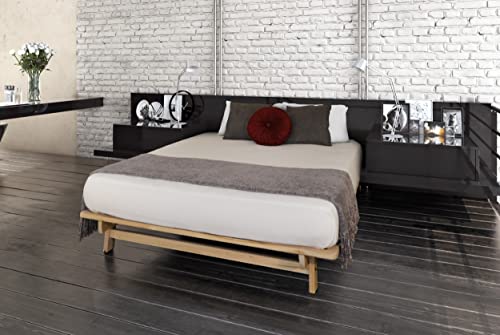 Queen Unfinished Solid Wood Platform Bed J6876