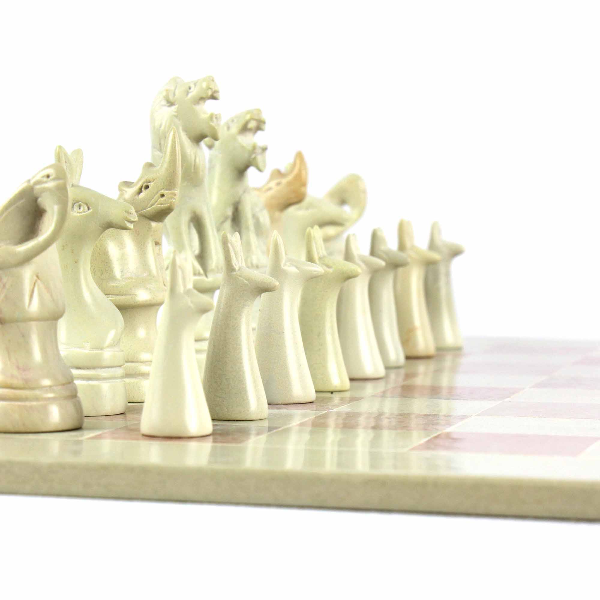 Hand Carved Soapstone Chess Set C64218