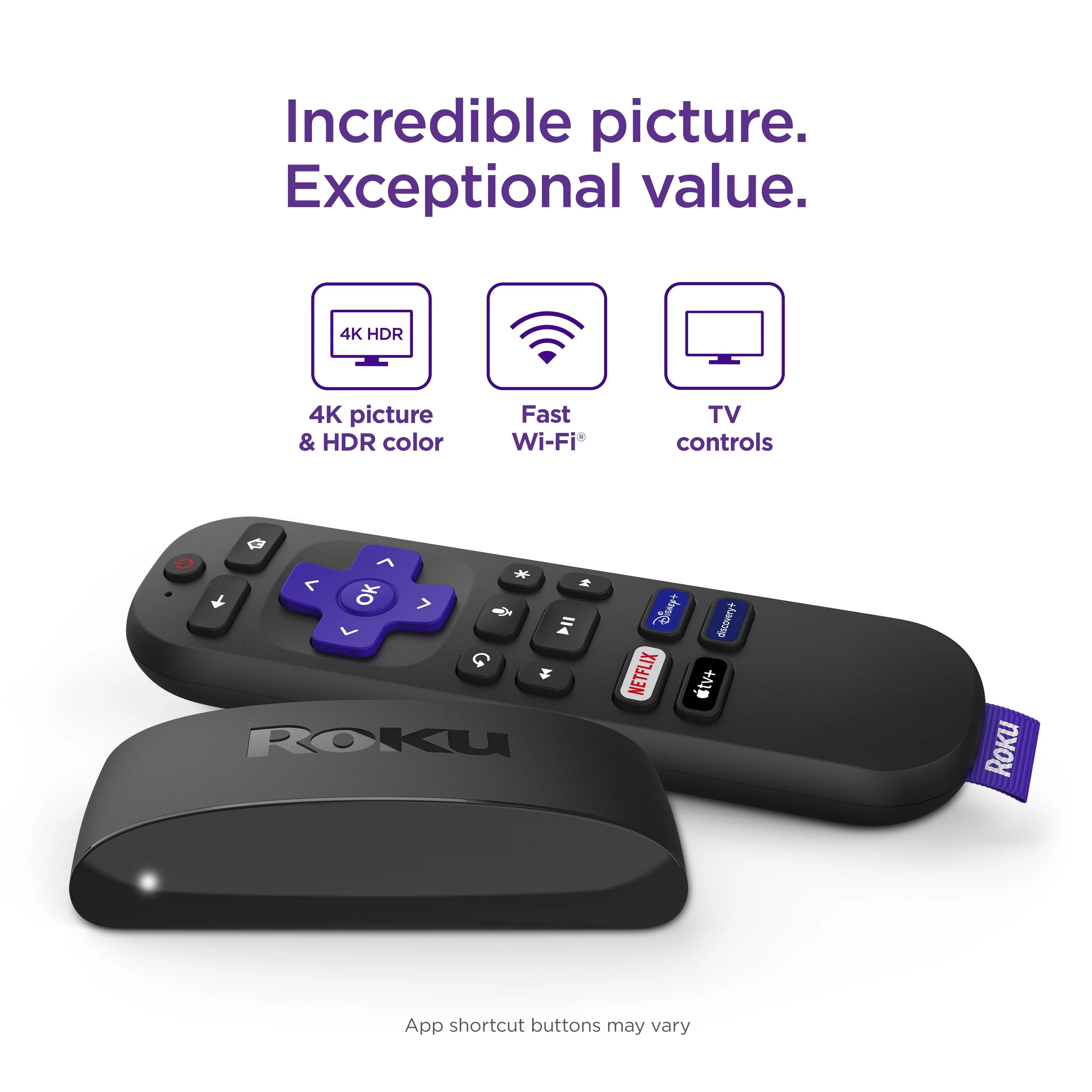 (2 pack) Roku Express 4K+ Streaming Player 4K/HD/HDR with Premium HDMI Cable Voice Remote W42660