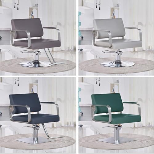 Grey Barber Chair with Heavy Duty Hydraulic Pump, 360 Degrees Swivel R245