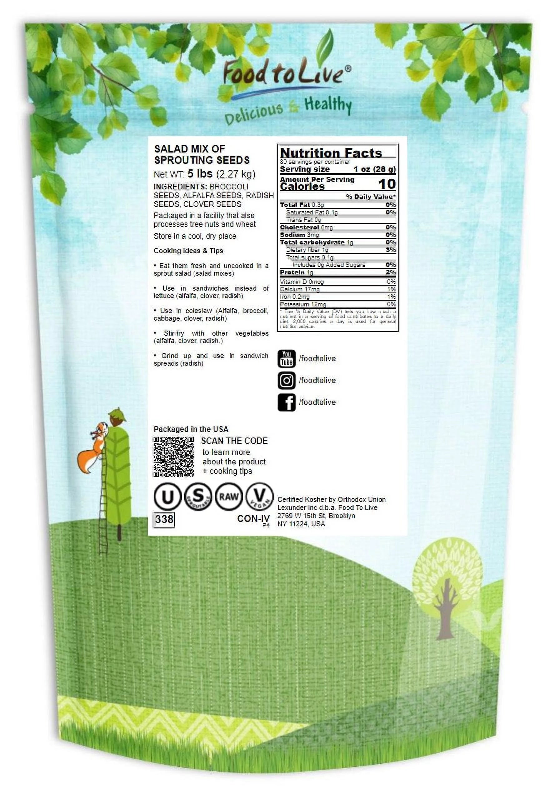 5 Pounds Sprouting Seeds Salad Mix W695