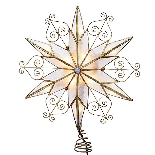 10-Light 6-Point Capiz Star Treetop H31841