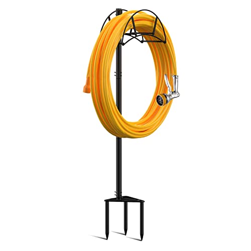 Black Metal Garden Hose Holder Stake S86650
