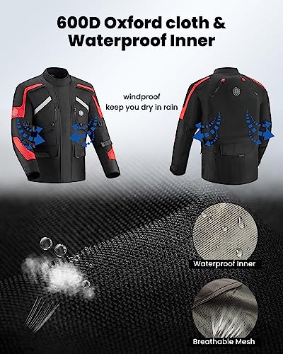 Motorcycle Jacket Adventure Riding Armored Airflow Dirt Bike Touring Waterproof Clothing C11458