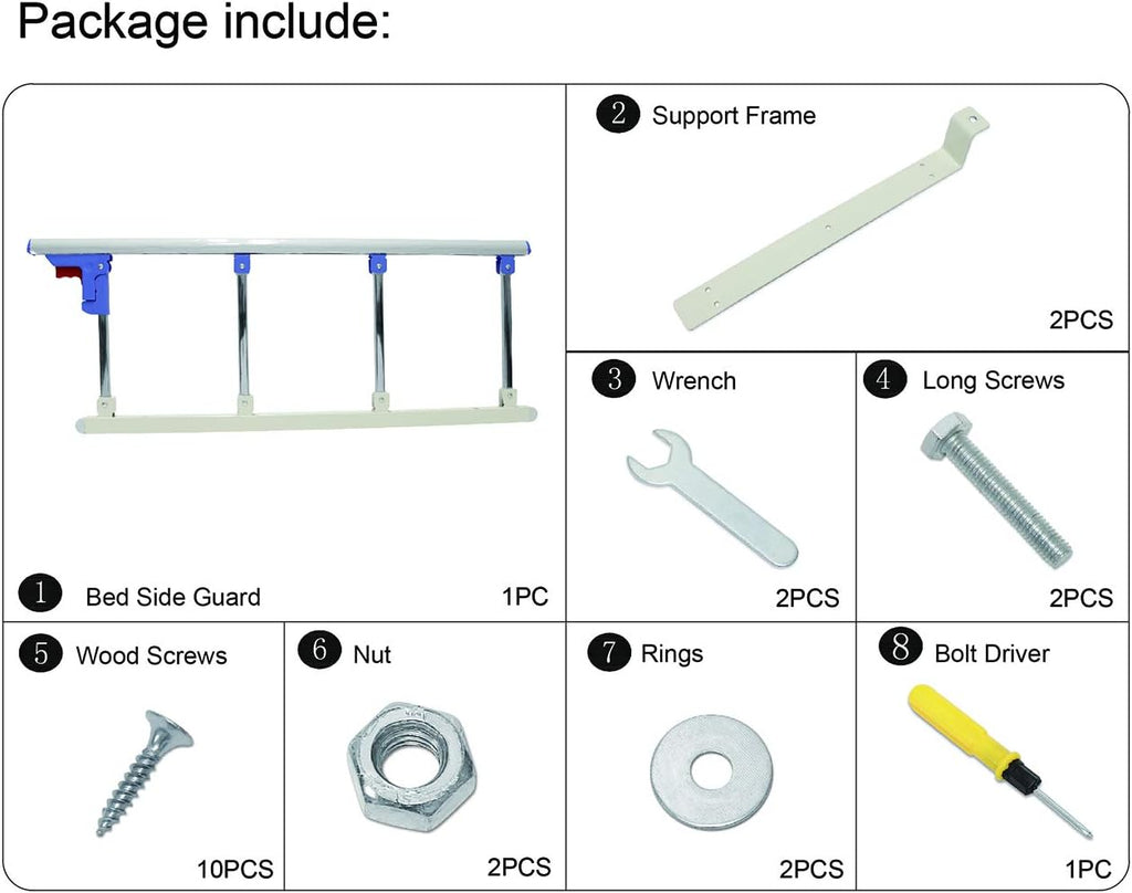 Folding Bed Rail Safety Side Guard S17500