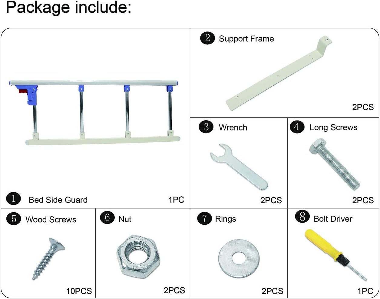 Folding Bed Rail Safety Side Guard S17500