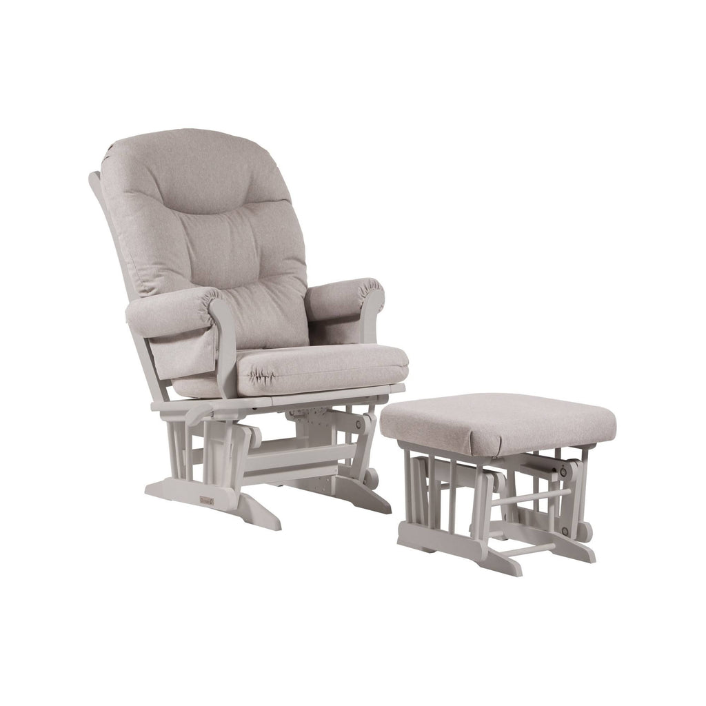 Light Grey Fabric Sleigh Glider and Nursing Ottoman Combo B21906