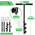 32''x 4" Manual Earth Garden Auger Drill with Non-Slip Handle J5263