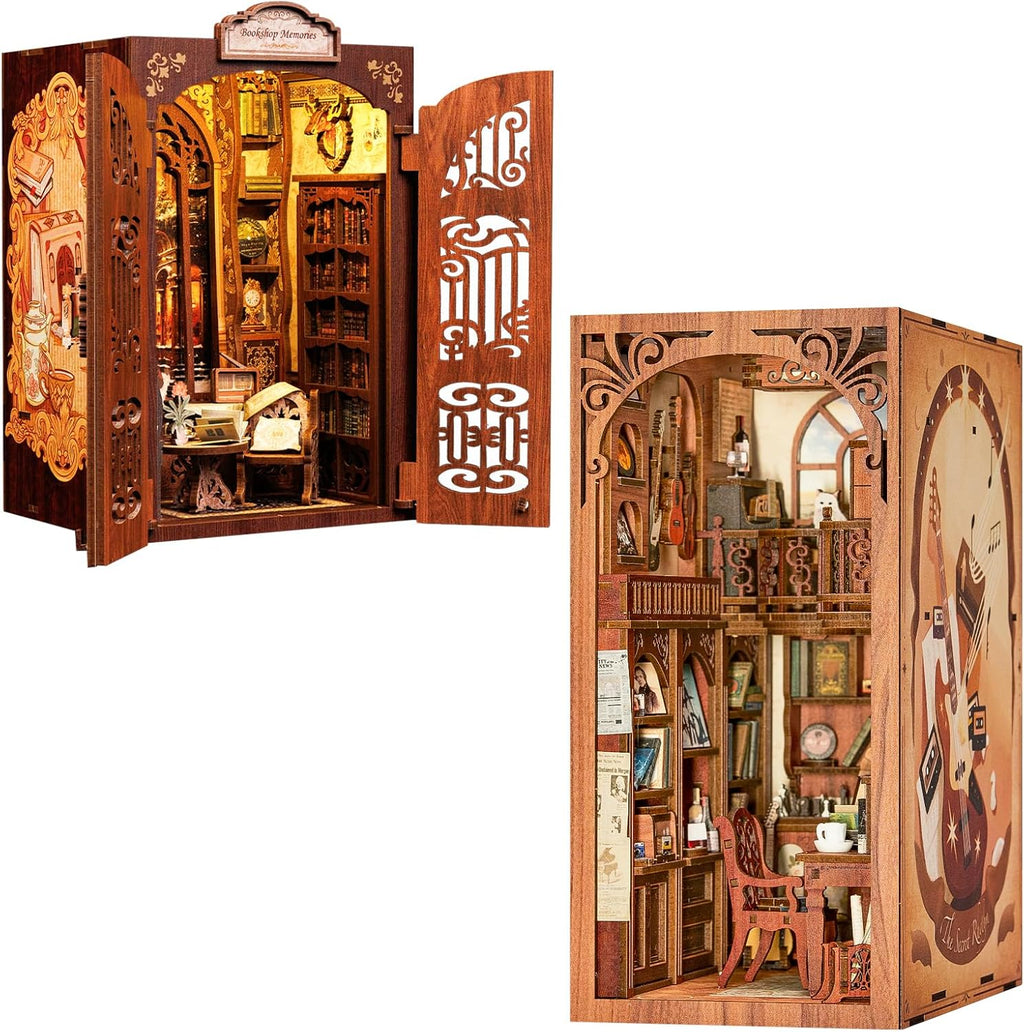3D Wooden Puzzle Dollhouse Booknook Library Model U2911