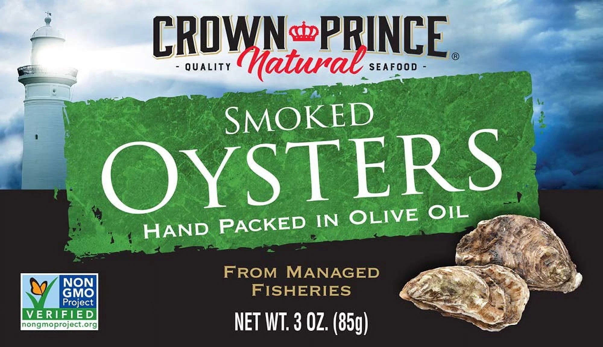 Smoked Oysters in Pure Olive Oil, 3-Ounce Cans (Pack of 18) N450
